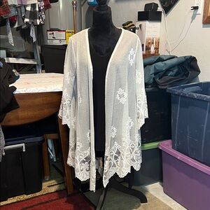 Maurices White Lace Kimono Cardigan